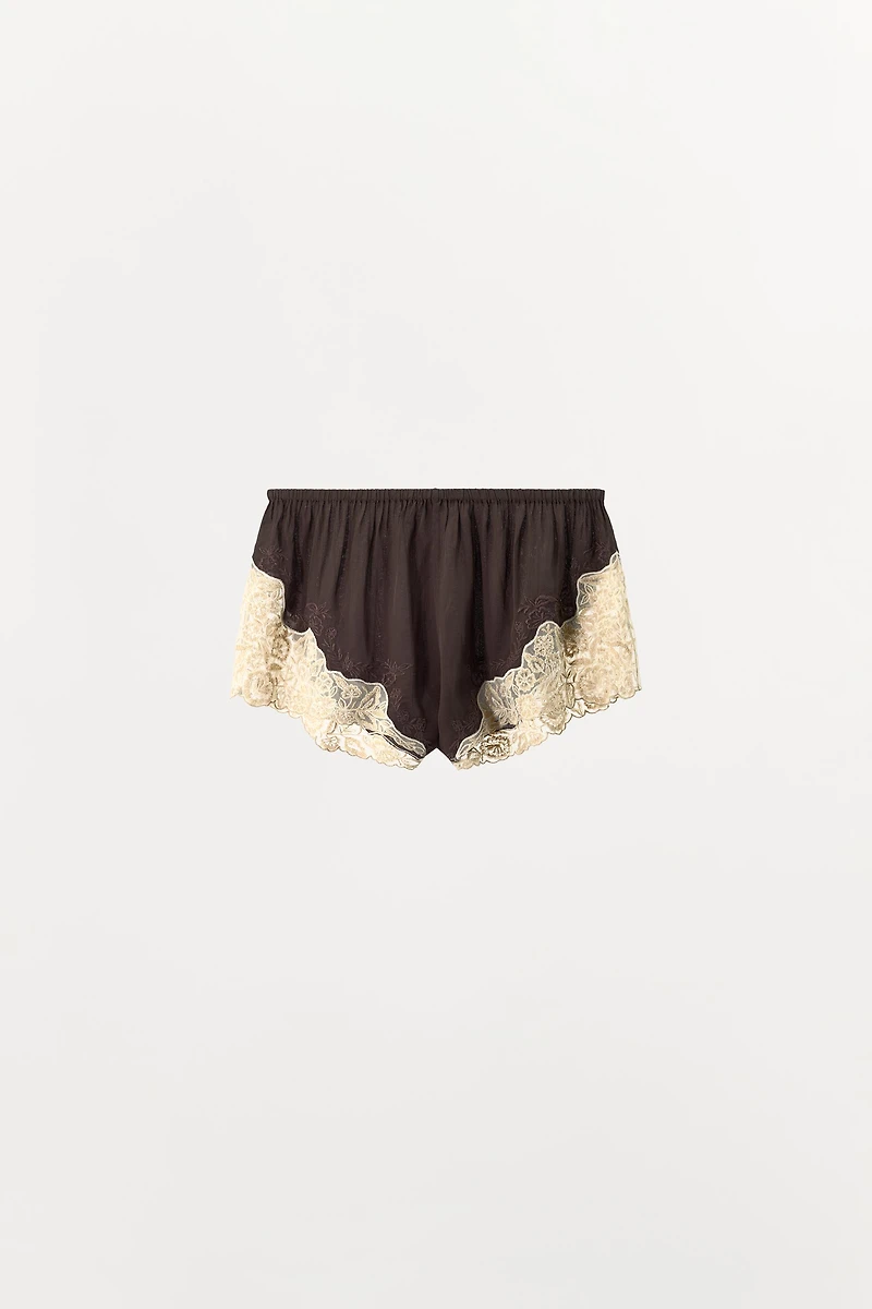 SHORT 100% VISCOSE DENTELLE ET FANTAISIE