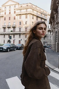 BLOUSON BOMBER OVERSIZE EFFET DAIM