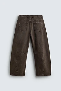 WASHED BARREL FIT PANTS