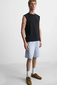 STRIPED RELAXED FIT SHORTS