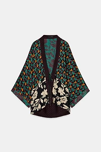 PRINTED SATIN KIMONO