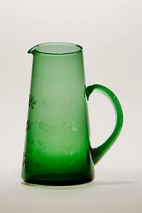 CHRISTMAS LEAF GLASS PITCHER