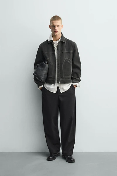 BLOUSON EFFET DÉLAVÉ SURPIQÛRES