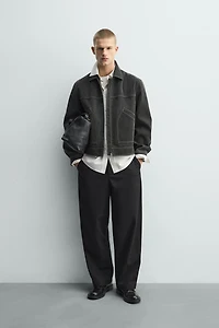 BLOUSON EFFET DÉLAVÉ SURPIQÛRES