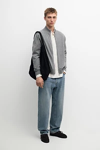 100% cashmere zip-up knit cardigan