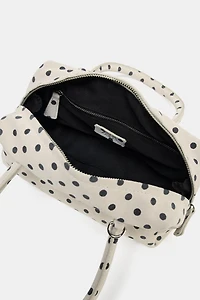 PRINTED SPLIT LEATHER BOWLING BAG