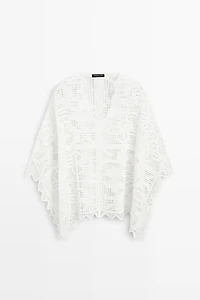 Crochet knit cape