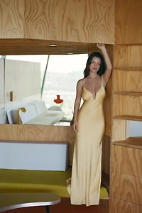 100% VISCOSE LONG DRESS