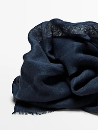 Plain 100% linen scarf