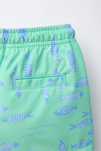 2-6 YEARS/ FISH PRINT SWIM SHORTS