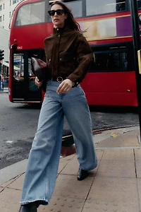 Z1975 HIGH-WAISTED WIDE LEG FULL LENGTH JEANS WITH BELT