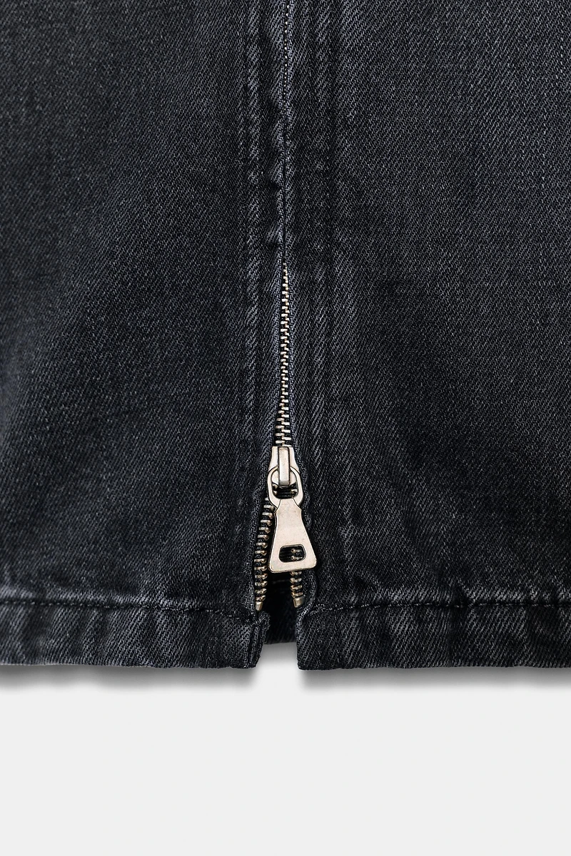 ZW COLLECTION MID-RISE WIDE LEG JEANS WITH ZIPPERS