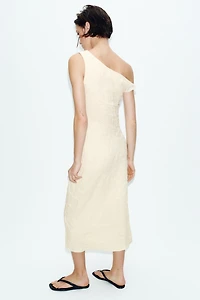 PLEATED JACQUARD DRESS
