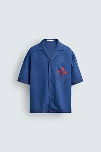 CONTRAST EMBROIDERED VISCOSE
