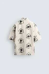 FLORAL EMBROIDERED JACQUARD SHIRT