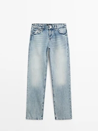 Low-rise straight-leg jeans