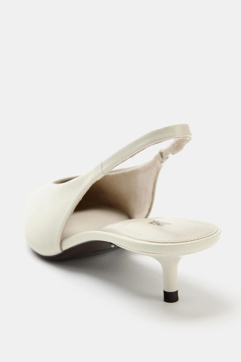 LEATHER KITTEN HEEL SHOES
