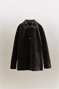 VESTE OVERSIZE 100% CUIR DE DAIM