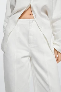 Jean barrel fit coutures apparentes