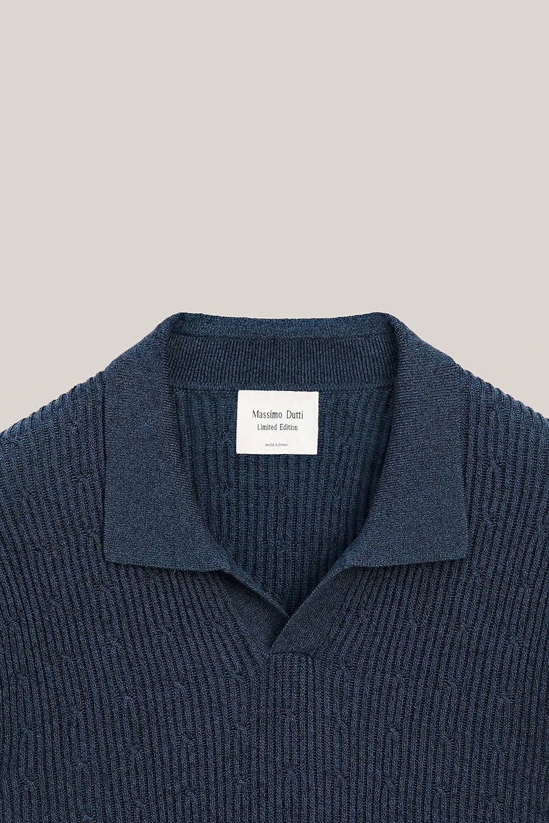 Pull polo en maille tressée - ÉDITION LIMITÉE