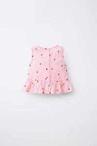 STRIPED STRAWBERRY BLOUSE