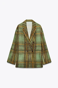 ZW COLLECTION FLOWY PLAID BLAZER