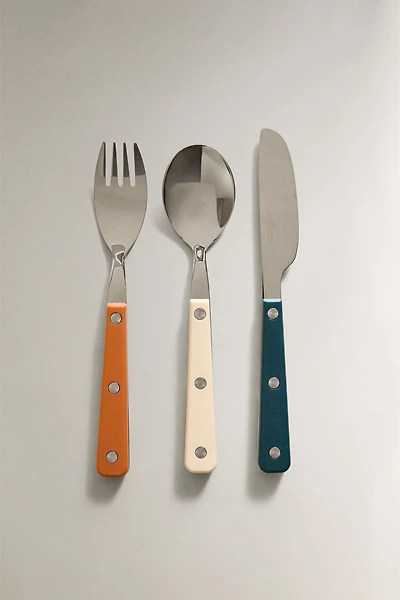 CHILDREN'S FLATWARE SET WITH WARM COLORS (SET OF 3)