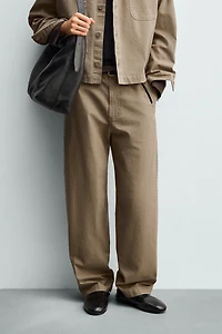 EMBROIDERED STRAIGHT FIT PANTS