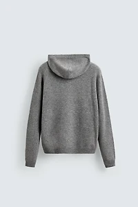 100% WOOL HOODED SWEATER