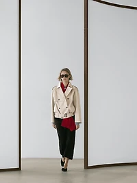 Short trench coat with belt detail