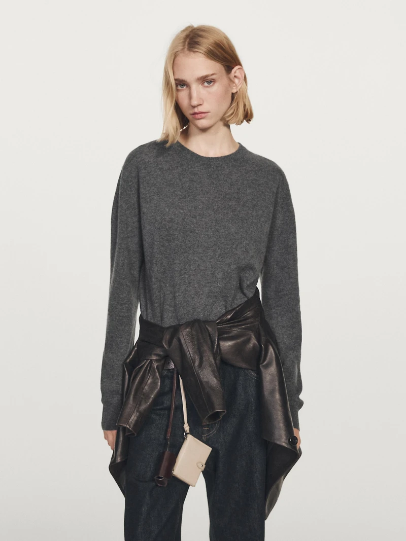 Pull en maille de cachemire à col rond