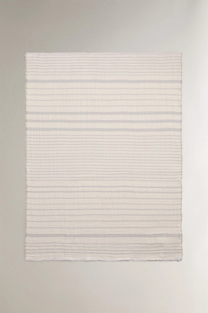 CHILDREN'S STRIPED MUSLIN BLANKET