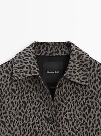Manteau laine à imprimé animal
