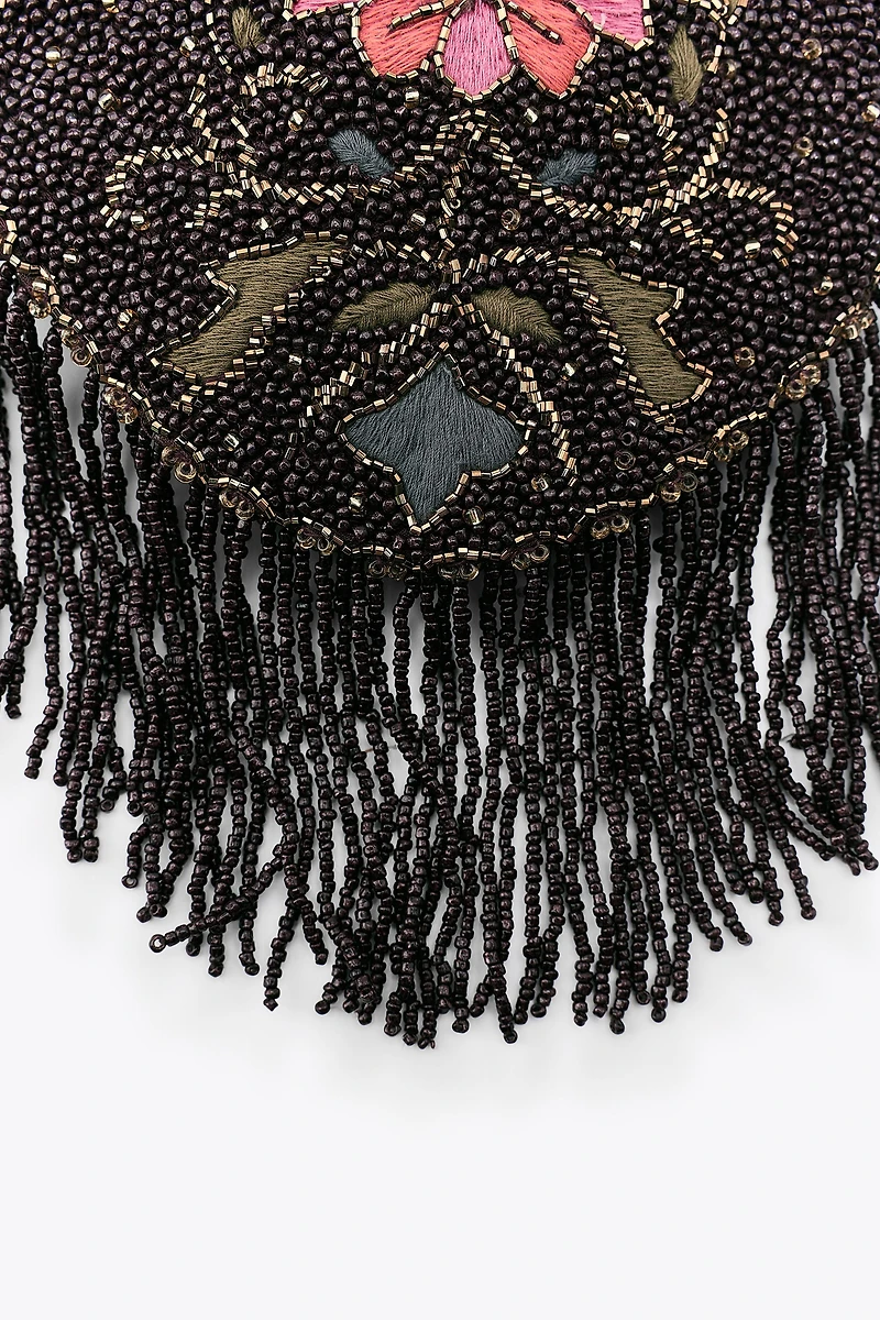 BEADED FRINGE HANDBAG