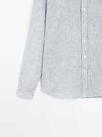 Chemise lin regular à rayures