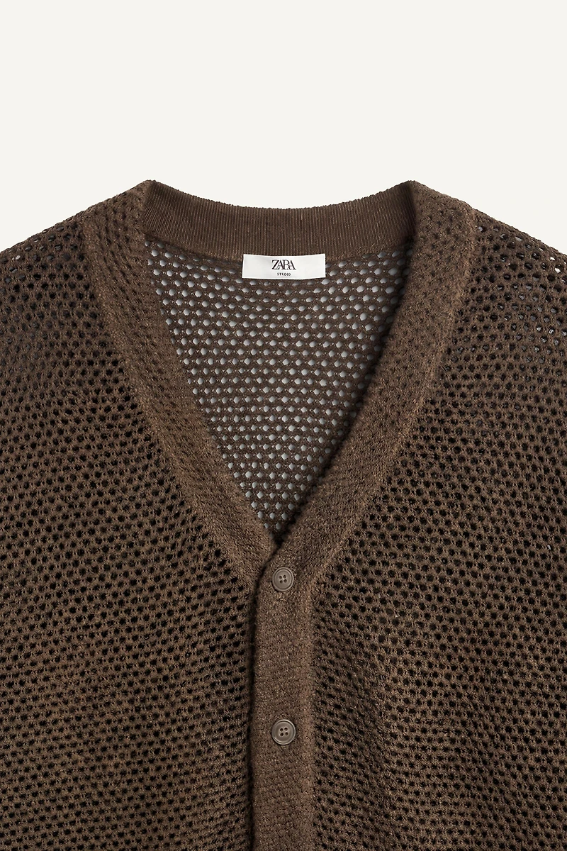 RELAXED FIT CROCHET CARDIGAN