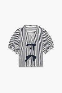 LINEN TIE BLOUSE