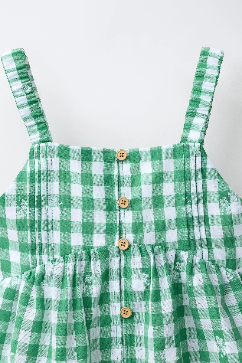 EMBROIDERED GINGHAM TOP