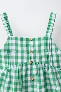 EMBROIDERED GINGHAM TOP