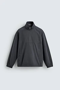 COTTON LYOCELL BLEND QUARTER-ZIP OVERSHIRT