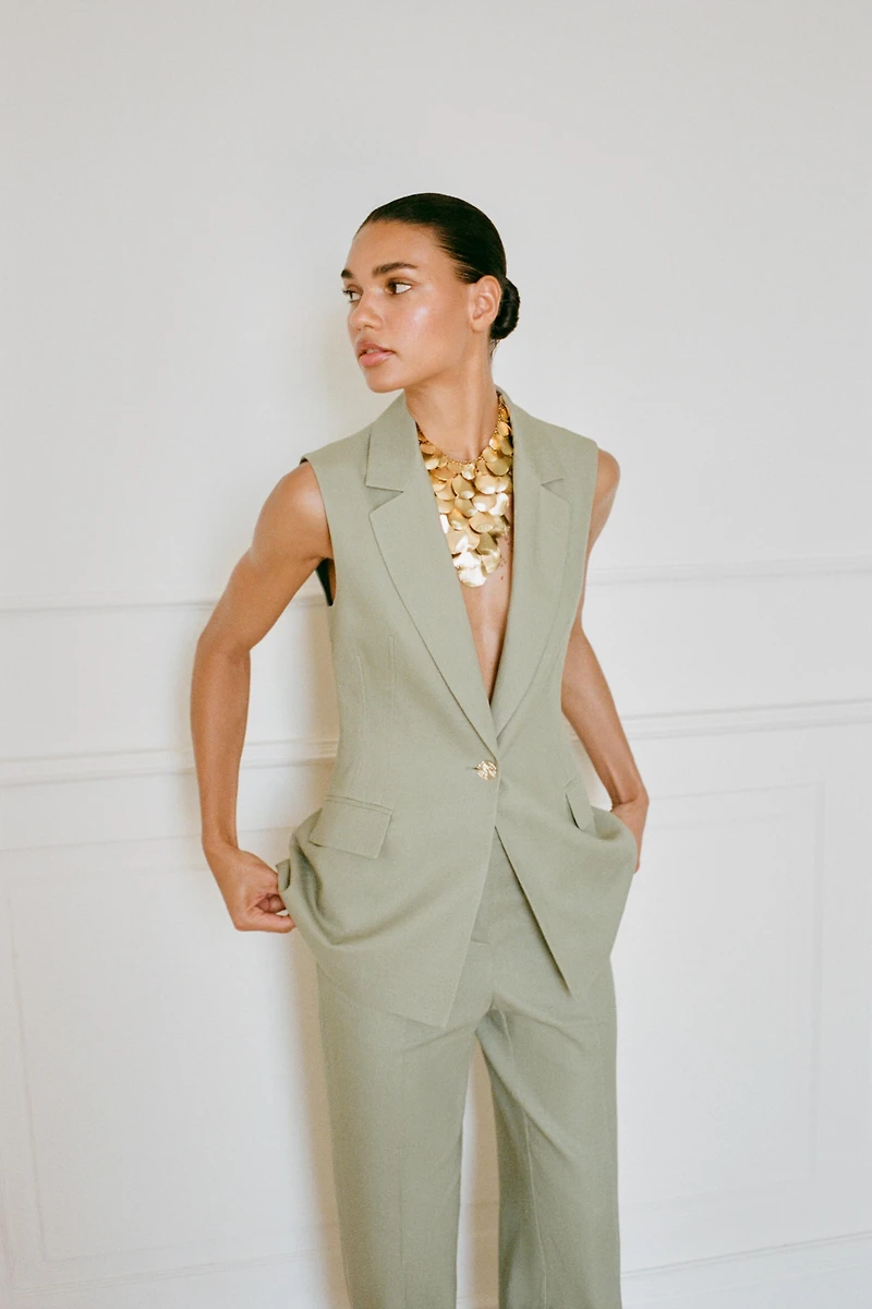 LINEN LONG VEST