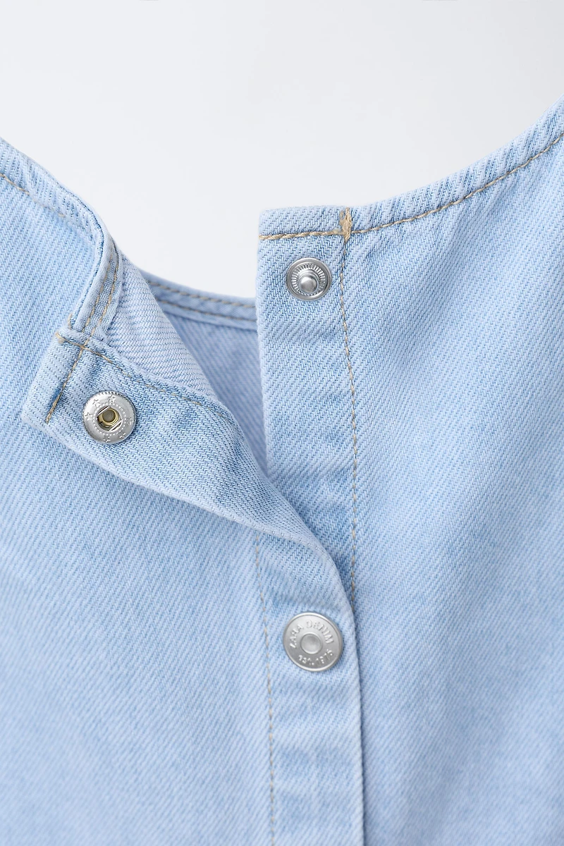 RUFFLED DENIM TOP
