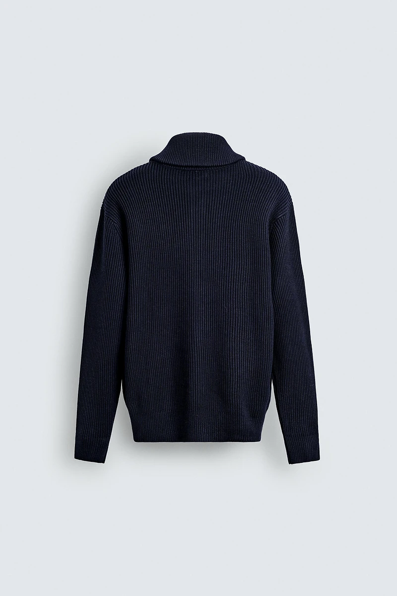 GILET EN MAILLE PERLÉE À FERMETURE ÉCLAIR