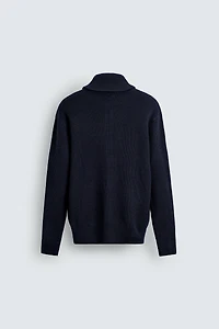 GILET EN MAILLE PERLÉE À FERMETURE ÉCLAIR