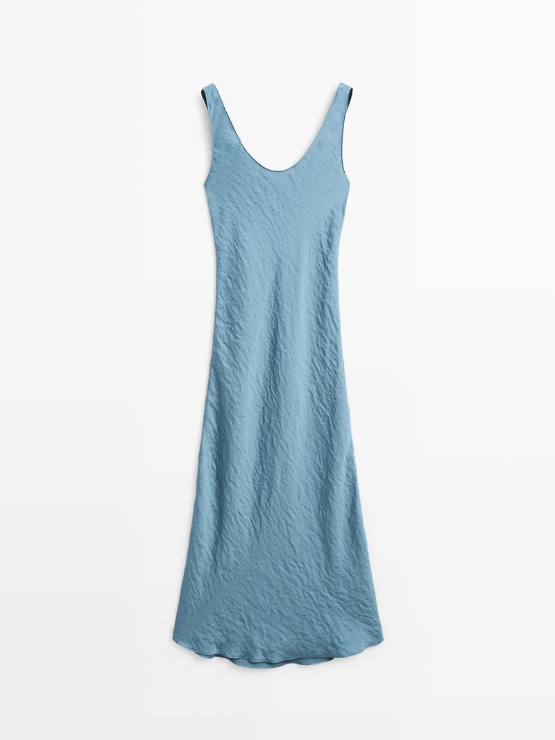 Long flowing satin dress