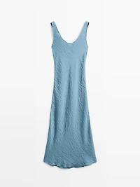 Long flowing satin dress