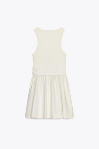COMBINATION TWILL BELTED DRESS
