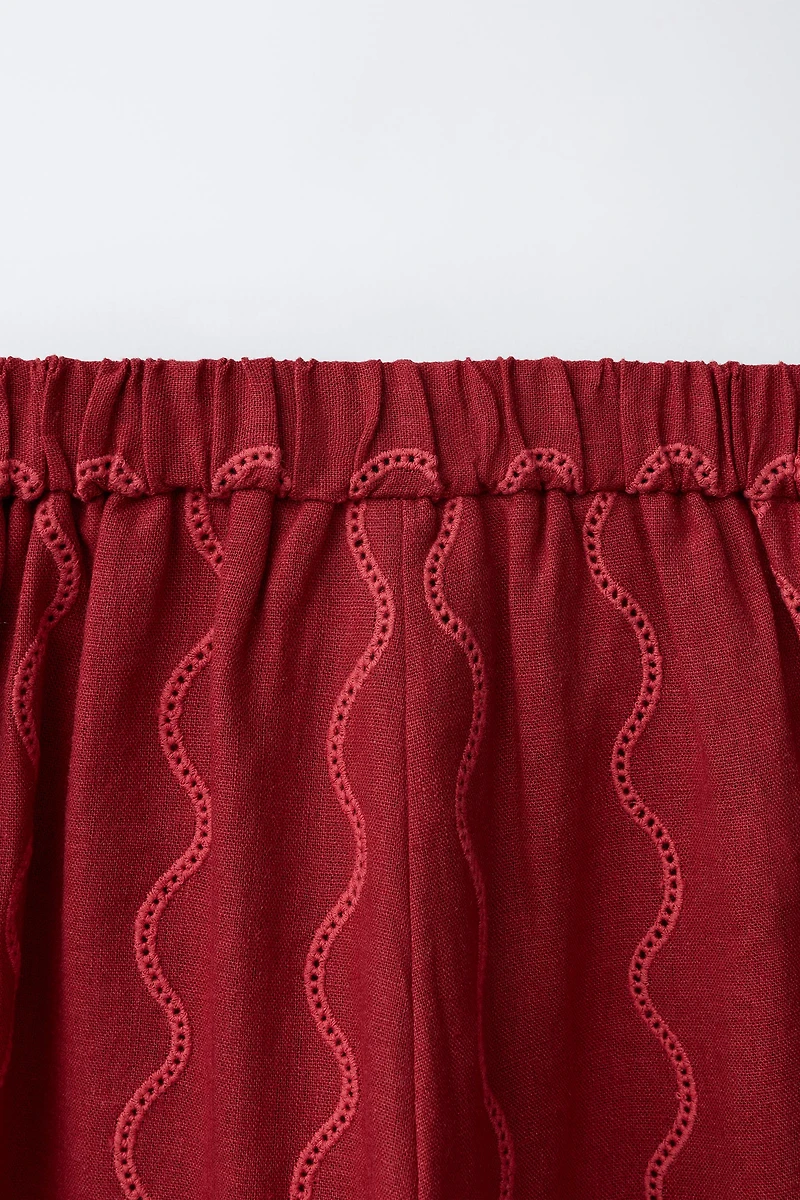 PANTALON WIDE LEG ONDES AVEC LIN