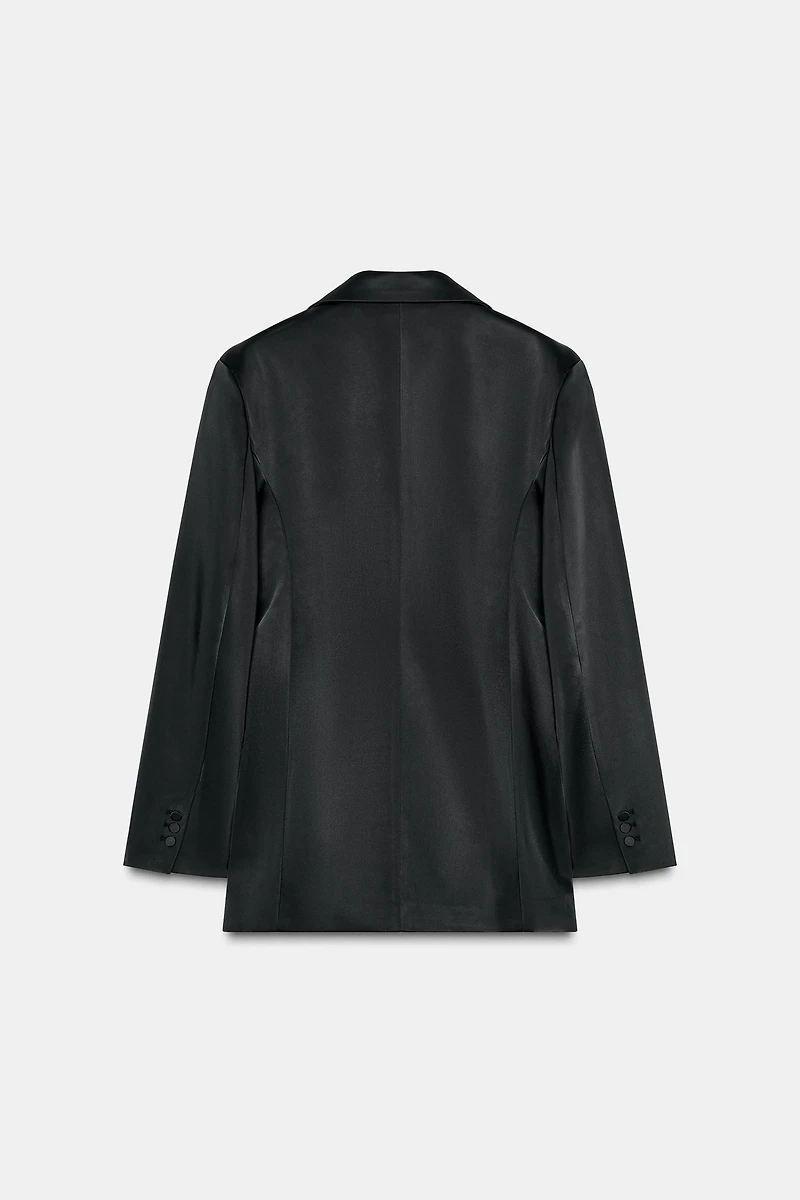 SATIN BLAZER WITH MULTI-POSITION BUTTON