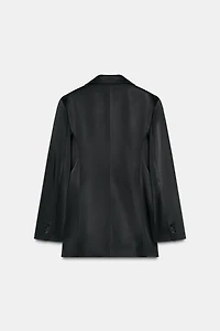 SATIN BLAZER WITH MULTI-POSITION BUTTON